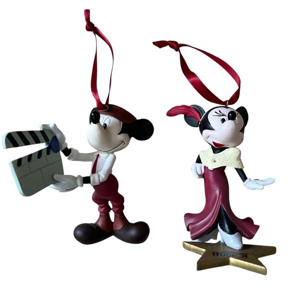 Disney Parks Hollywood Studios Mickey and Minnie 2-CT Ornaments - Picture 3 of 6